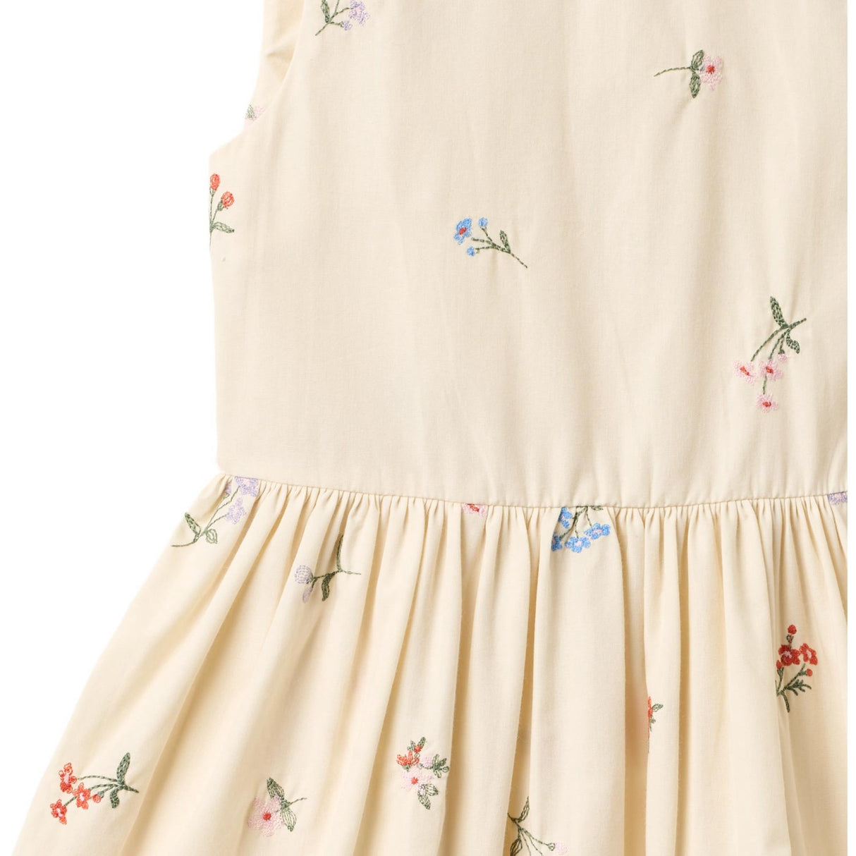 Wheat Ivory Embroidery Flowers Kjole Thelma