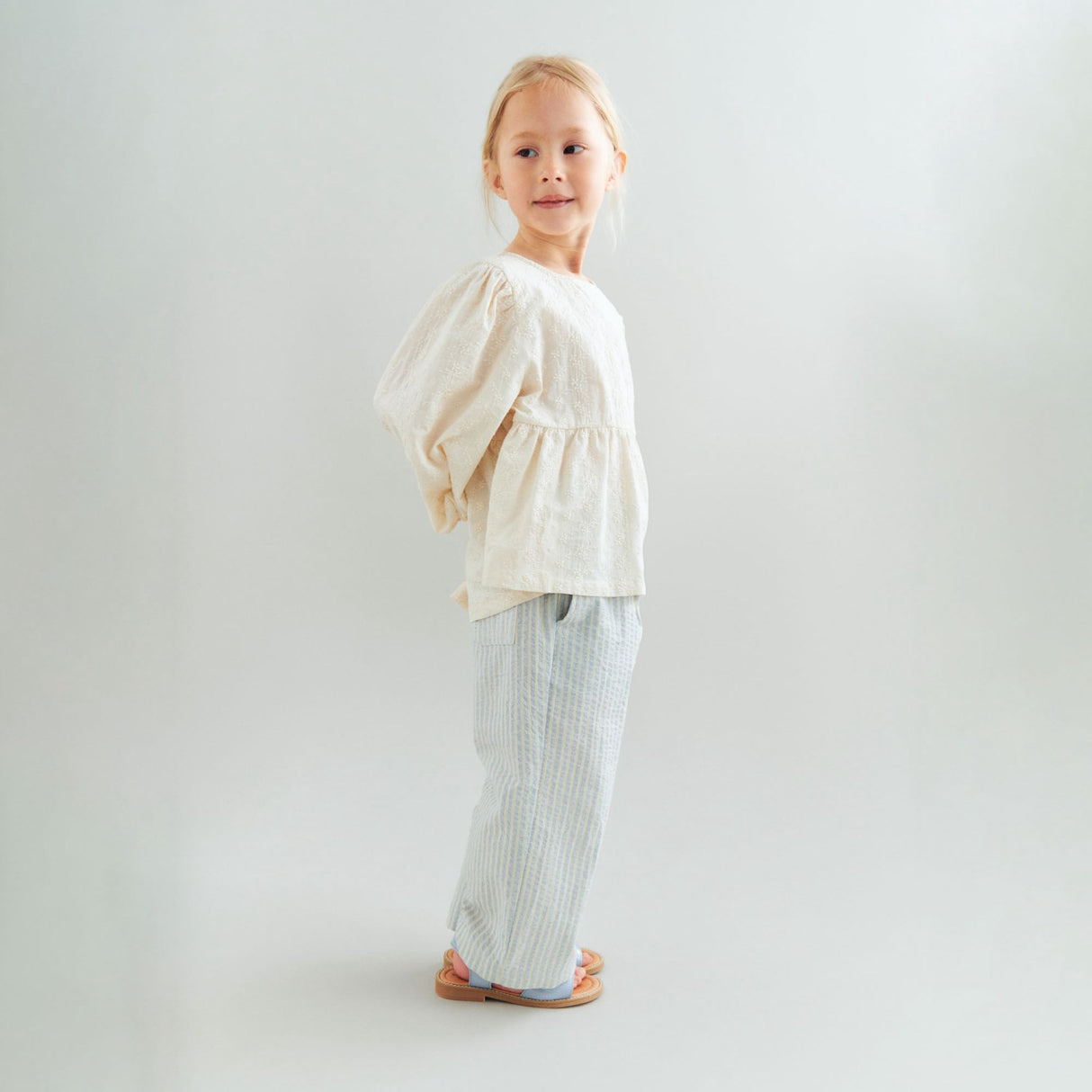 Wheat Summer Sky Stripe Bukser Sasha