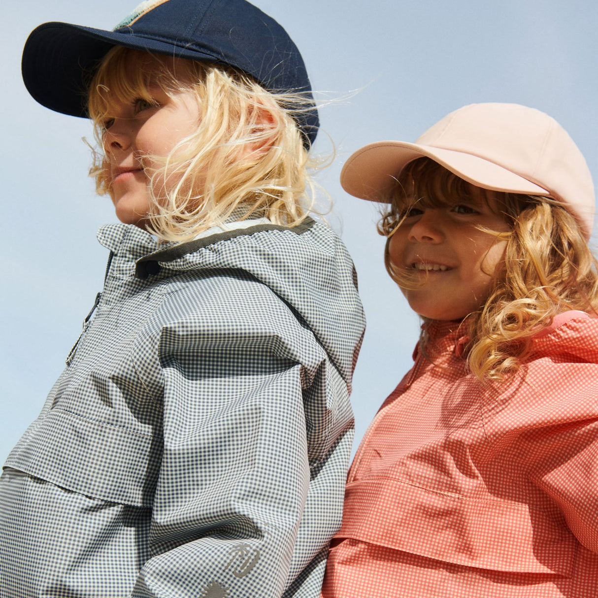 Wheat Blue Check Lightweight Shell Jakke Skyen