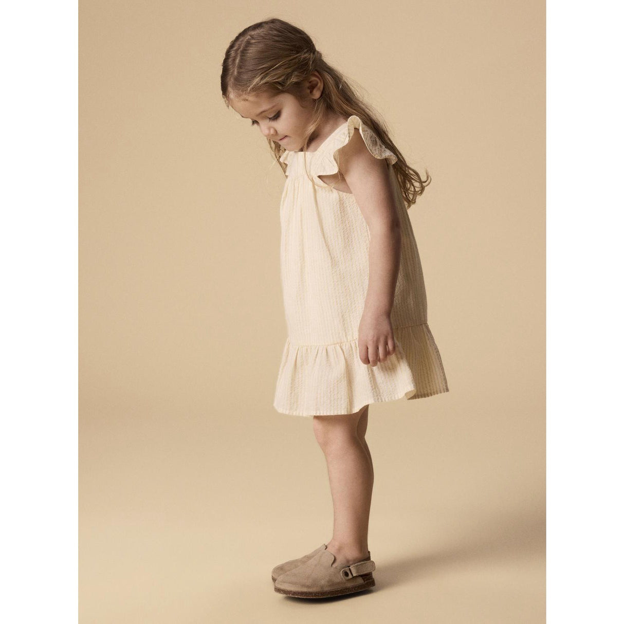 Lil'Atelier Coconut Milk Sahara Sun Nmffolly Strop Loose Kjole Lil