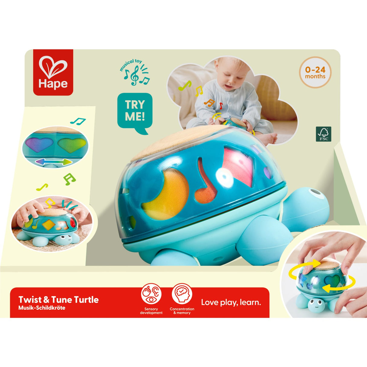 Hape Twist & Tune Musikalsk Skildpadde
