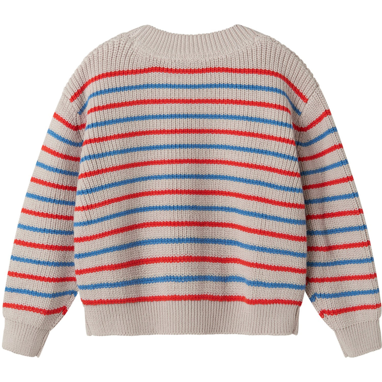 MarMar Cotton Knit EA Stripe Tomato Mix Stripe Teno Strikket Bluse