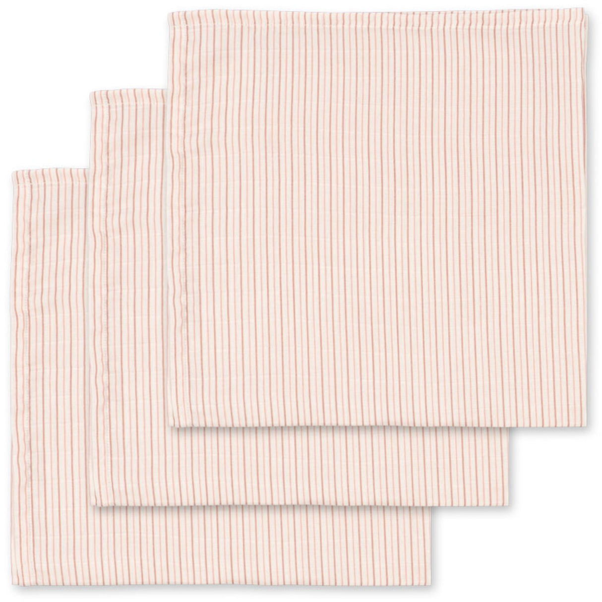 Konges Sløjd Stripie Petite Rose 3 Pak Muslin Cloth Gots