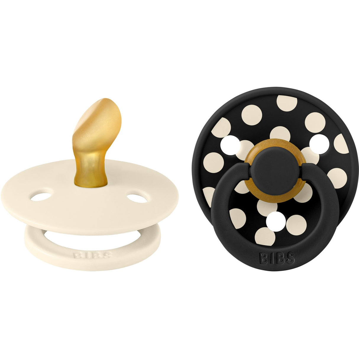 Bibs Ivory/Black Sut Studio Colour 2-Pak Polka Anatomical Latex