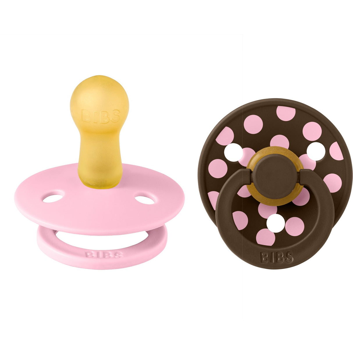 Bibs Baby Pink/Mocha Sut Studio Colour 2-Pak Polka Latex
