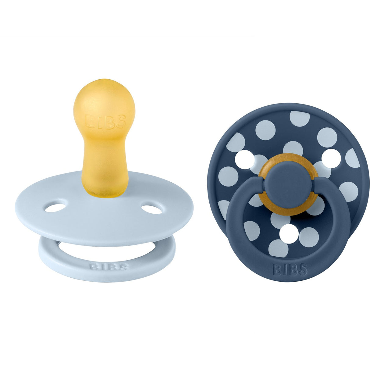 Bibs Baby Blue/Steel Blue Sut Studio Colour 2-Pak Polka Latex