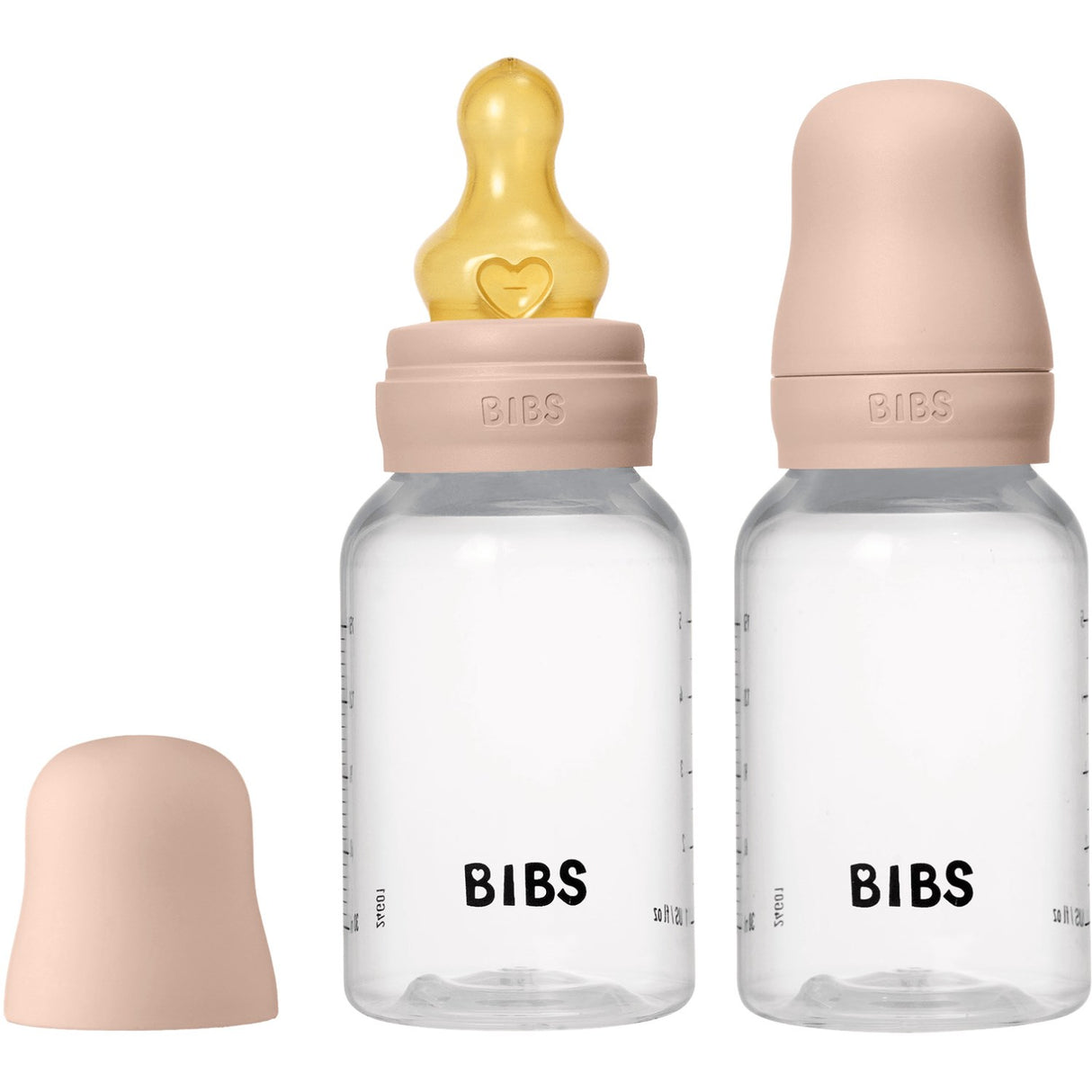 Bibs Blush Baby Flaske Round Latex 2-Pak 150 Ml Slow Flow