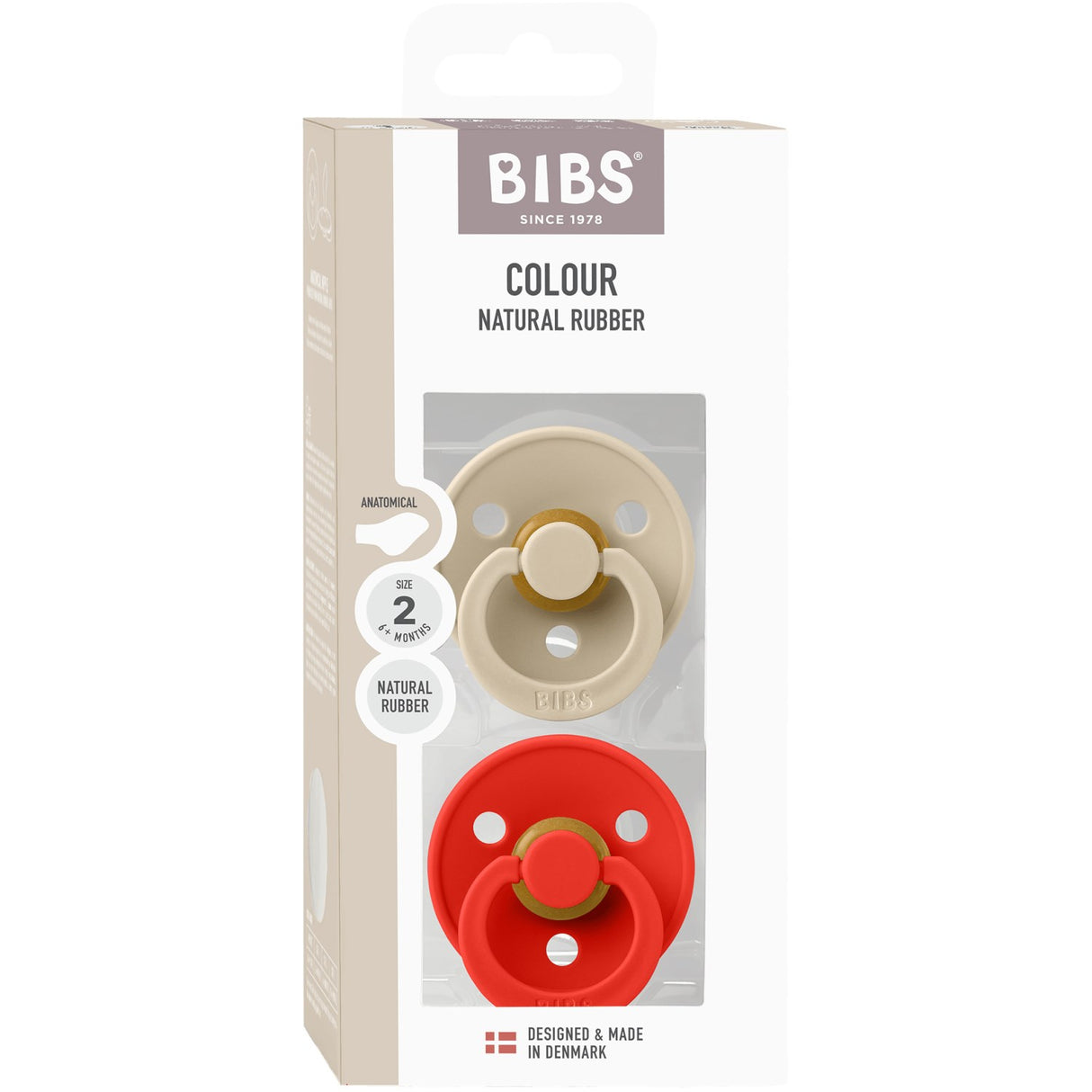 Bibs Vanilla/Candy Apple Sut Colour 2-Pak Anatomical Latex