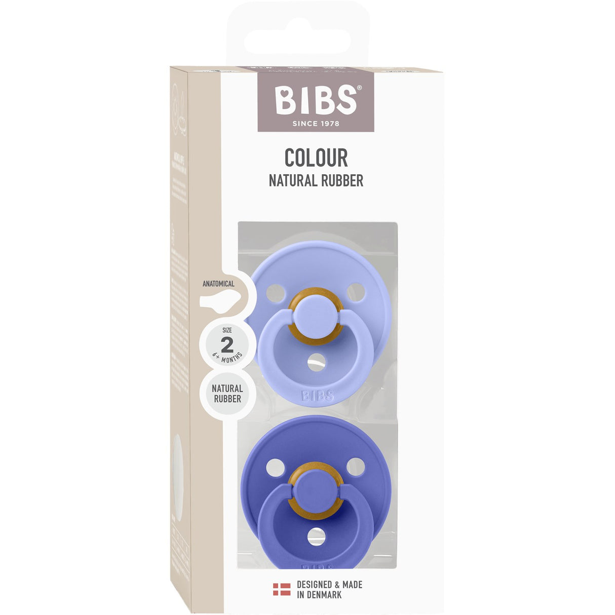 Bibs Hush/Grape Sut Colour 2-Pak Anatomical Latex