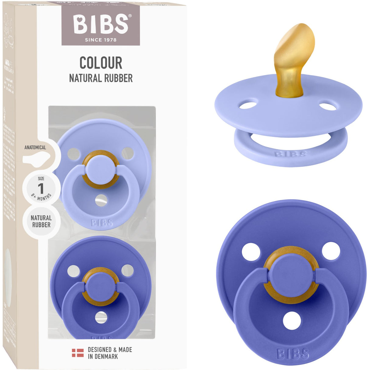 Bibs Hush/Grape Sut Colour 2-Pak Anatomical Latex