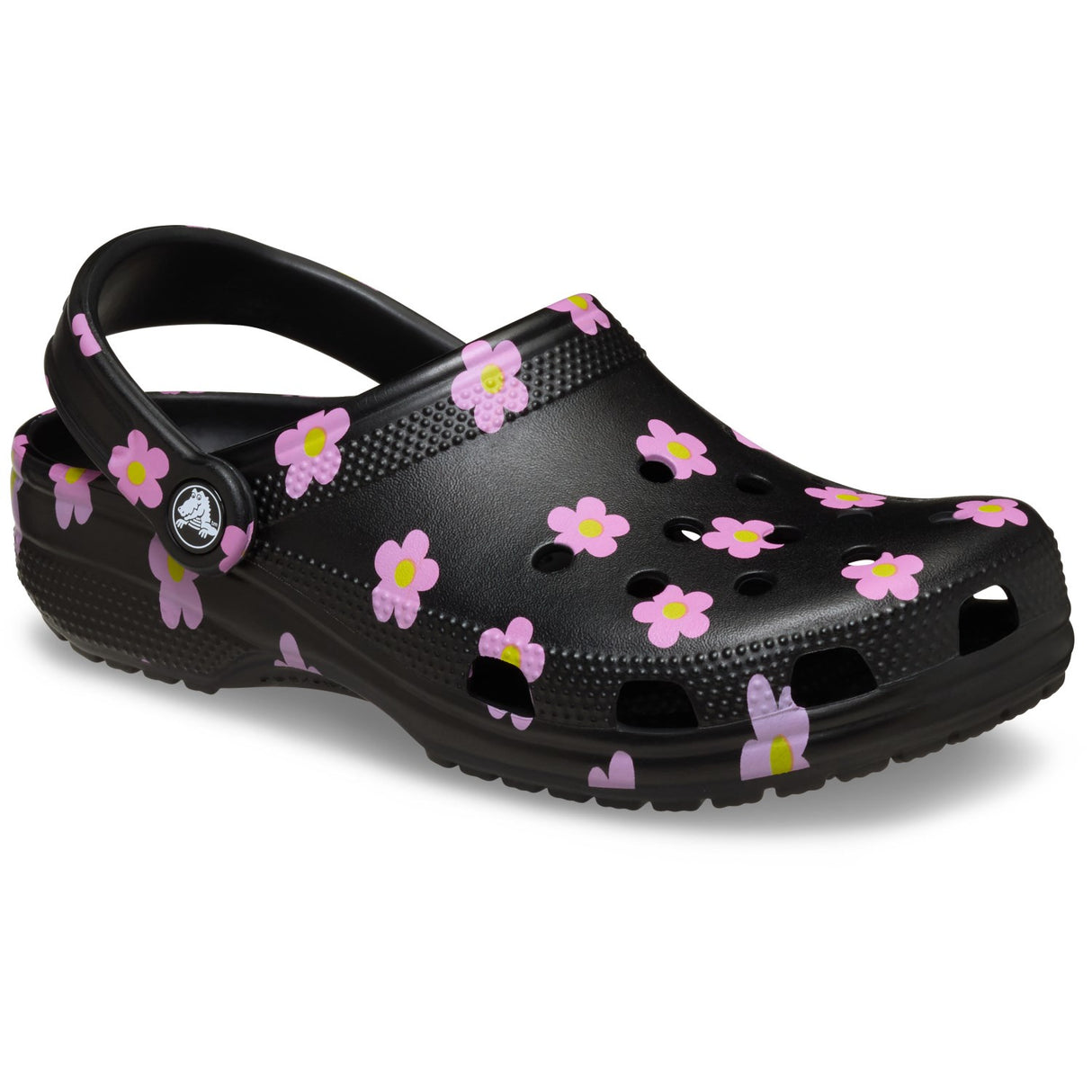 Crocs Black Classic Flower Clog T Blk