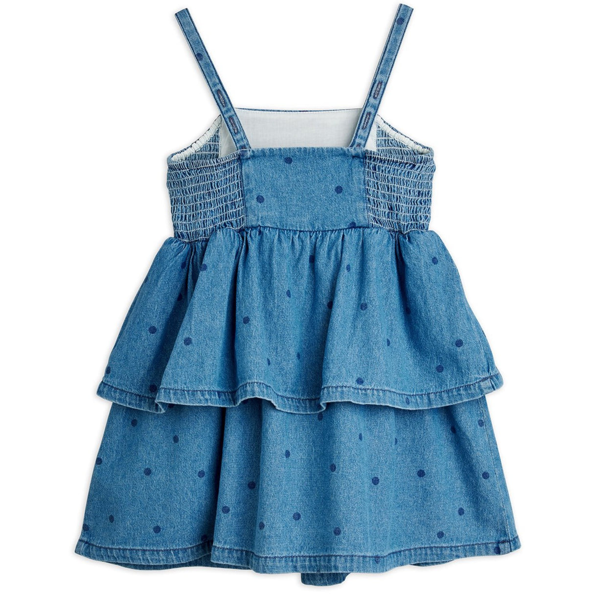 Mini Rodini Blue Lw Denim Dots AOP Strop Kjole