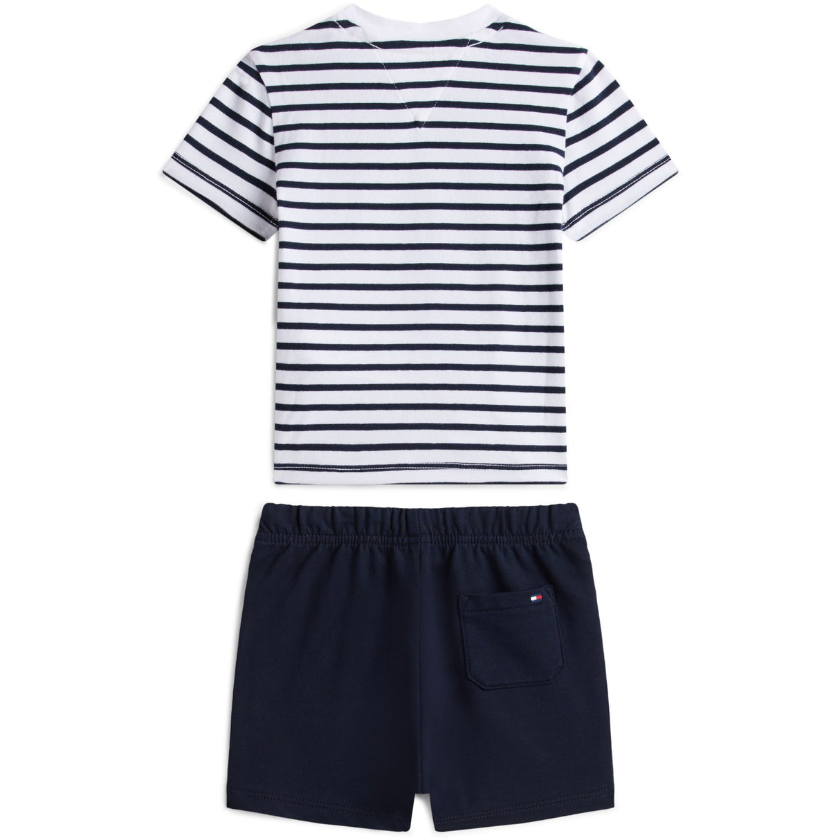 Tommy Hilfiger Dark Night Navy Essential Stripe Tee + Kort Sæt