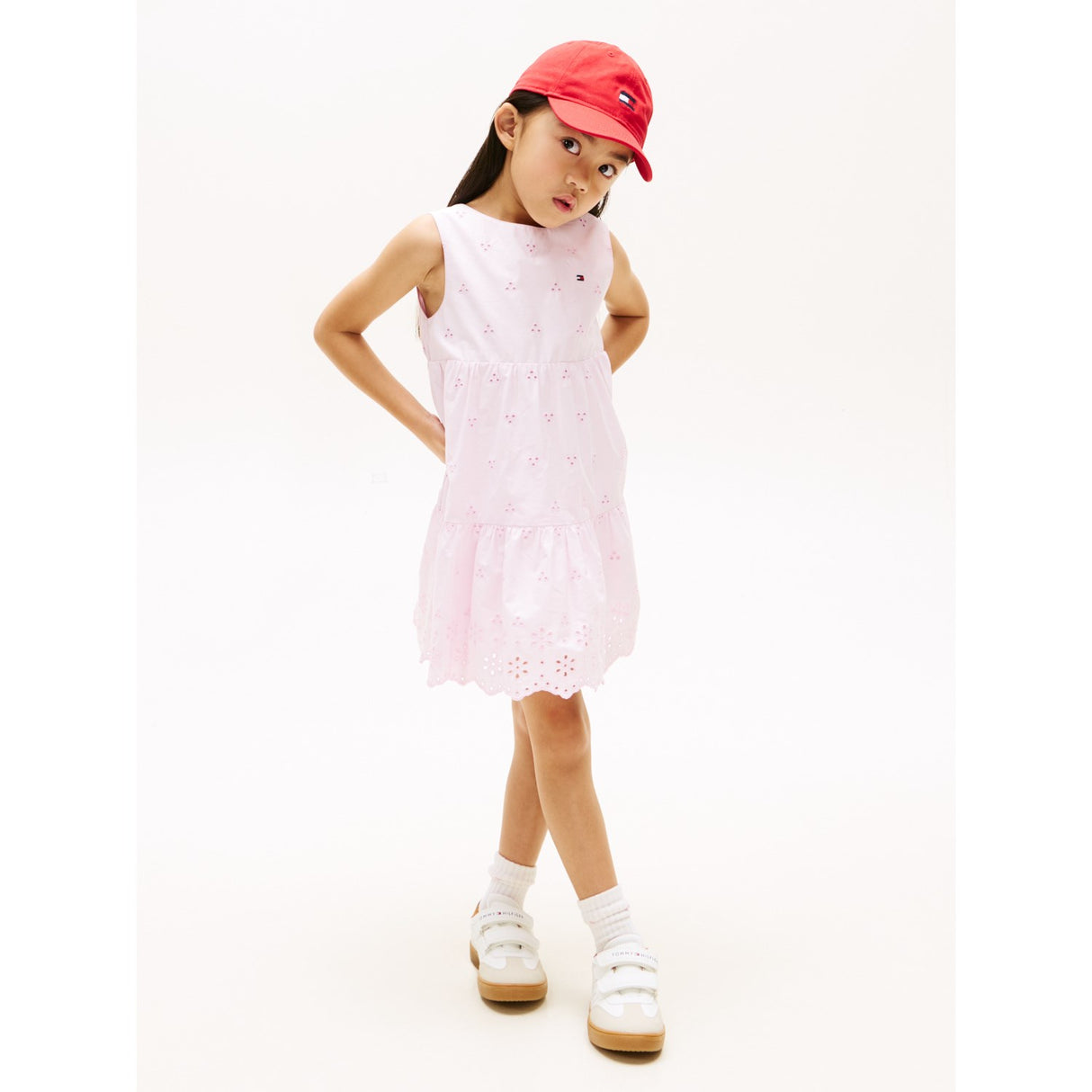 Tommy Hilfiger Pearly Pink Lg Broderie Anglaise Sløjfe Kjole