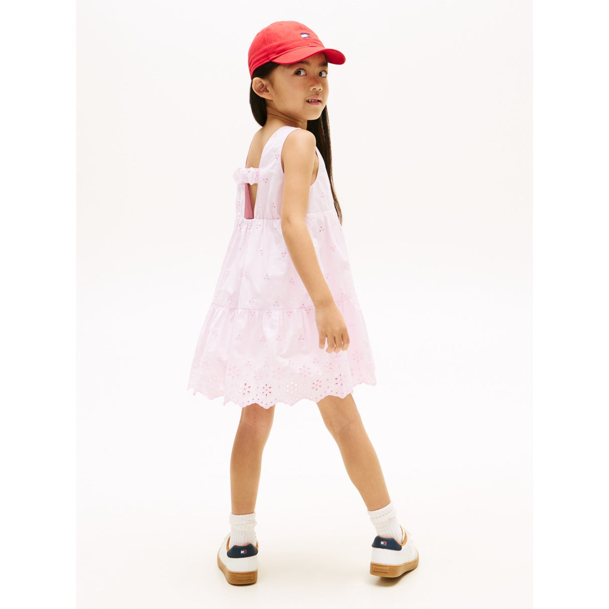 Tommy Hilfiger Pearly Pink Lg Broderie Anglaise Sløjfe Kjole