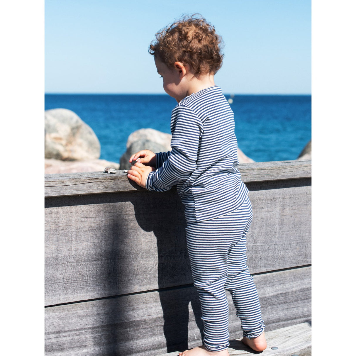 Serendipity Navy/Offwhite Baby Leggings Stripe