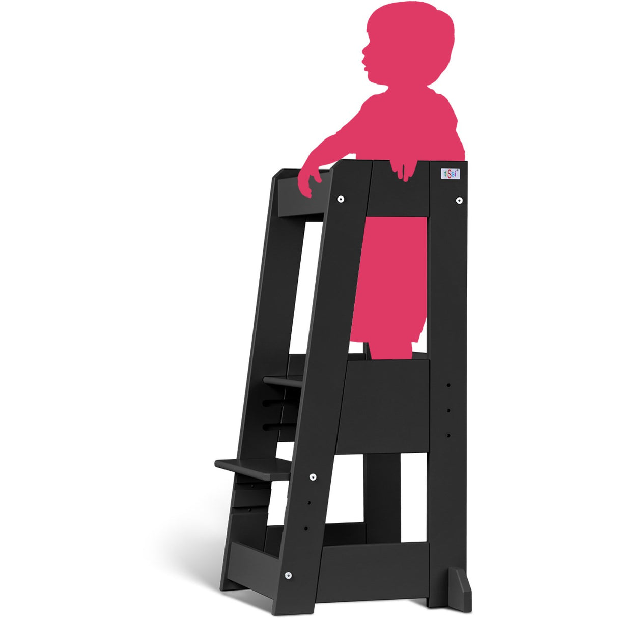 tiSsi® Black Laquer Felix Læringstårn Massiv Bøg