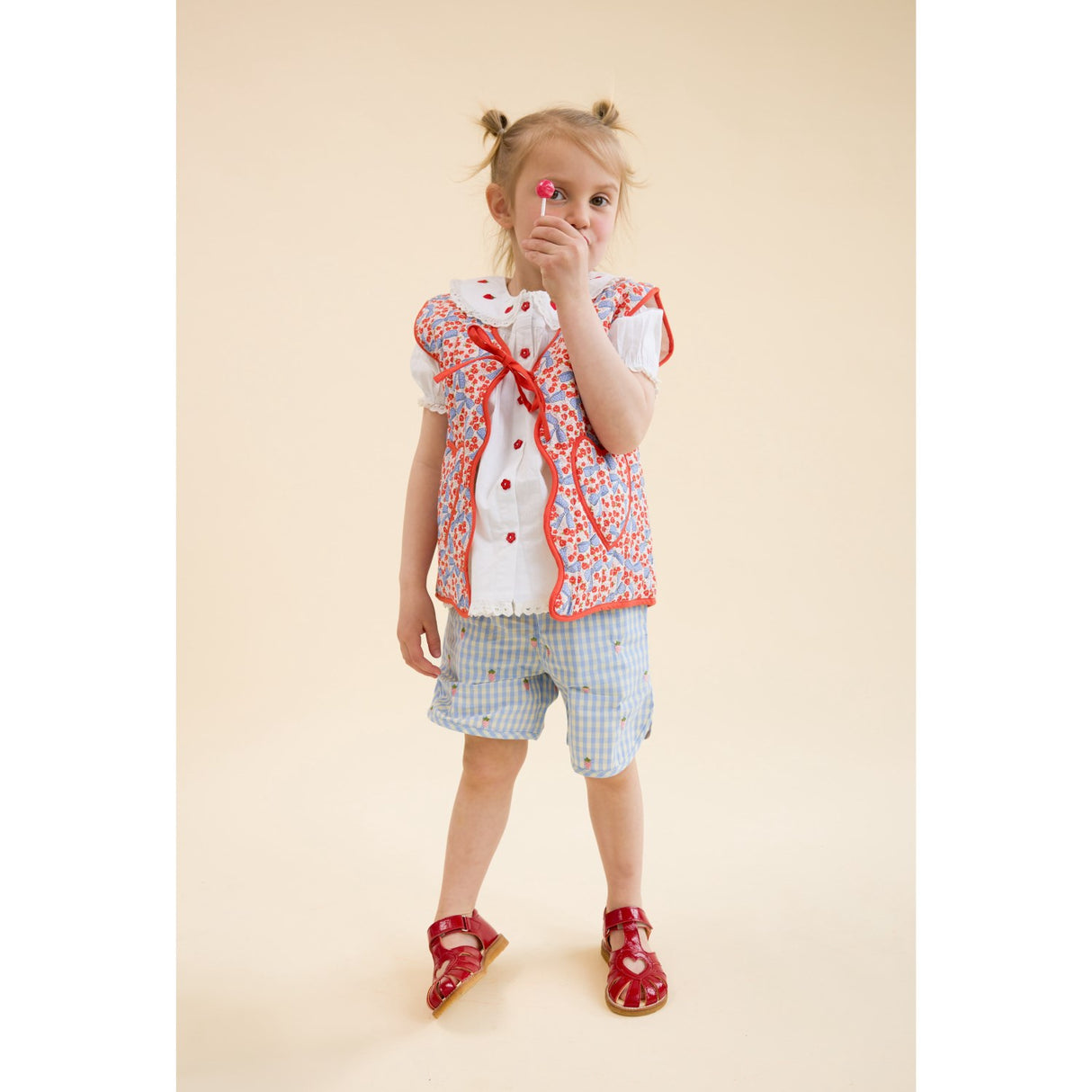 Flöss Sky Berry Gingham Mille Shorts