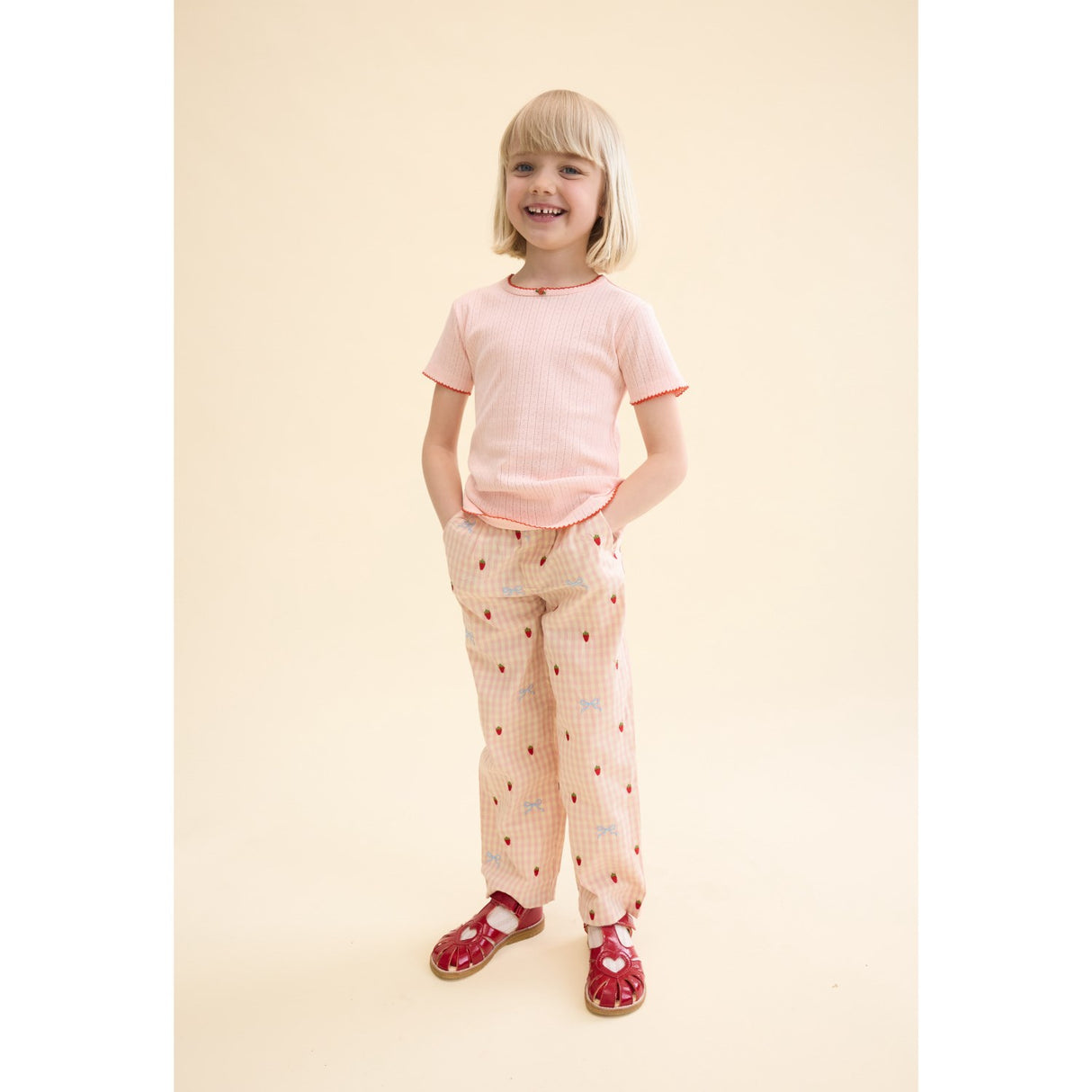 Flöss Berry/bow Gingham Dolly Sløjfe Bukser