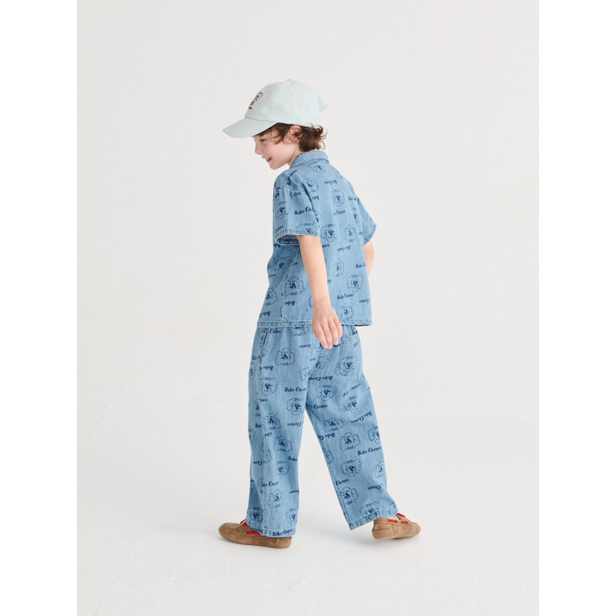 Bobo Choses Prussian Blue Pickle The Dog All Over Denim Skjorte