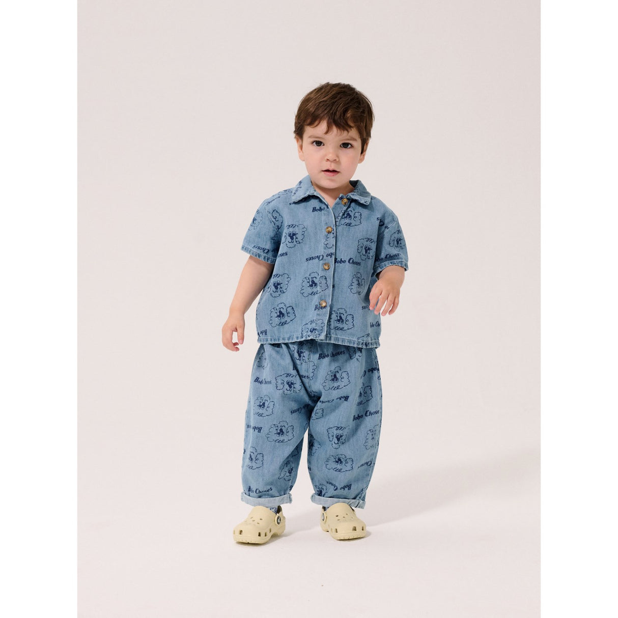 Bobo Choses Light Blue Pickles The Dog All Over Denim Skjorte