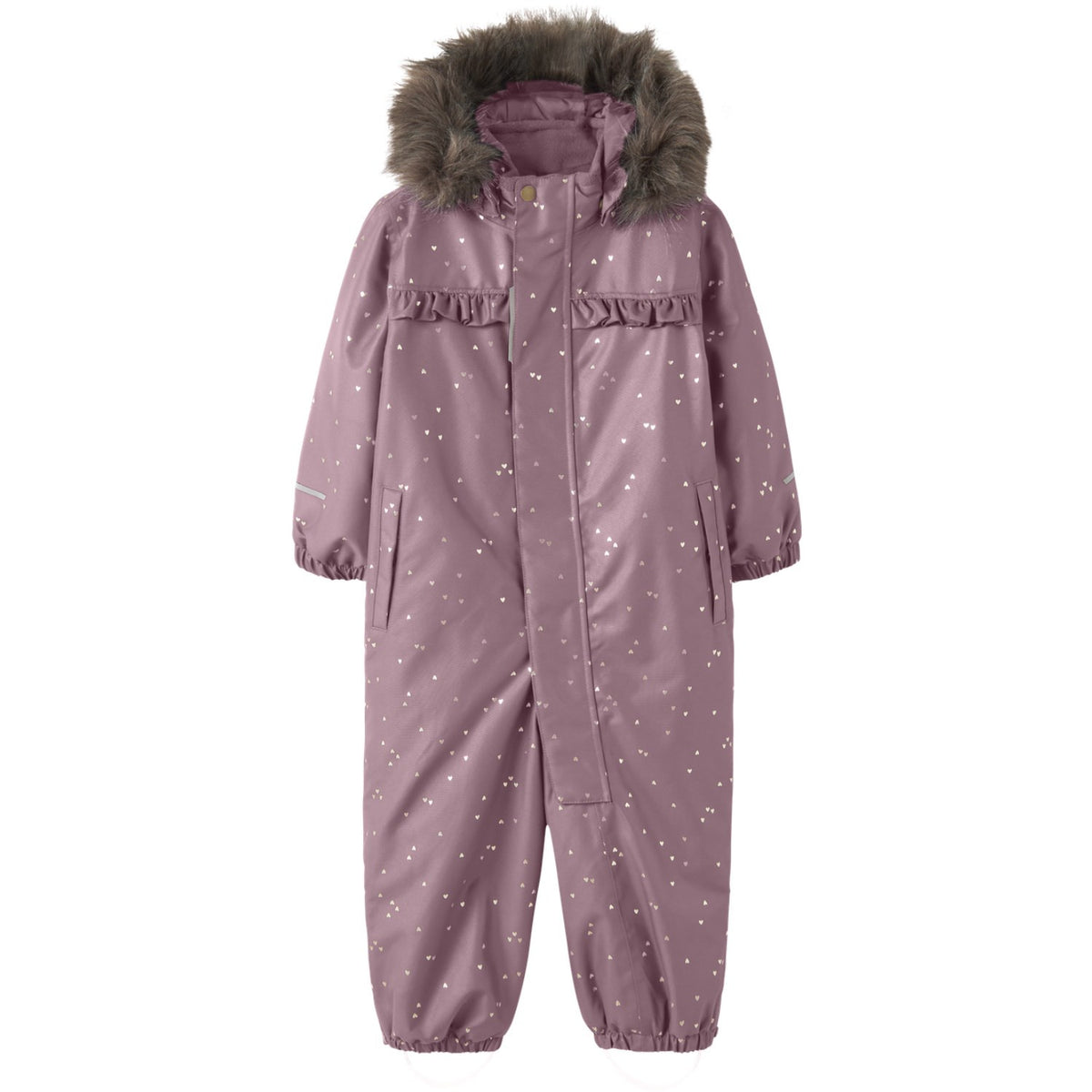 Name It Wistful Mauve Hearts Nmfsnow10 Dragt Flæse Glitter Fo
