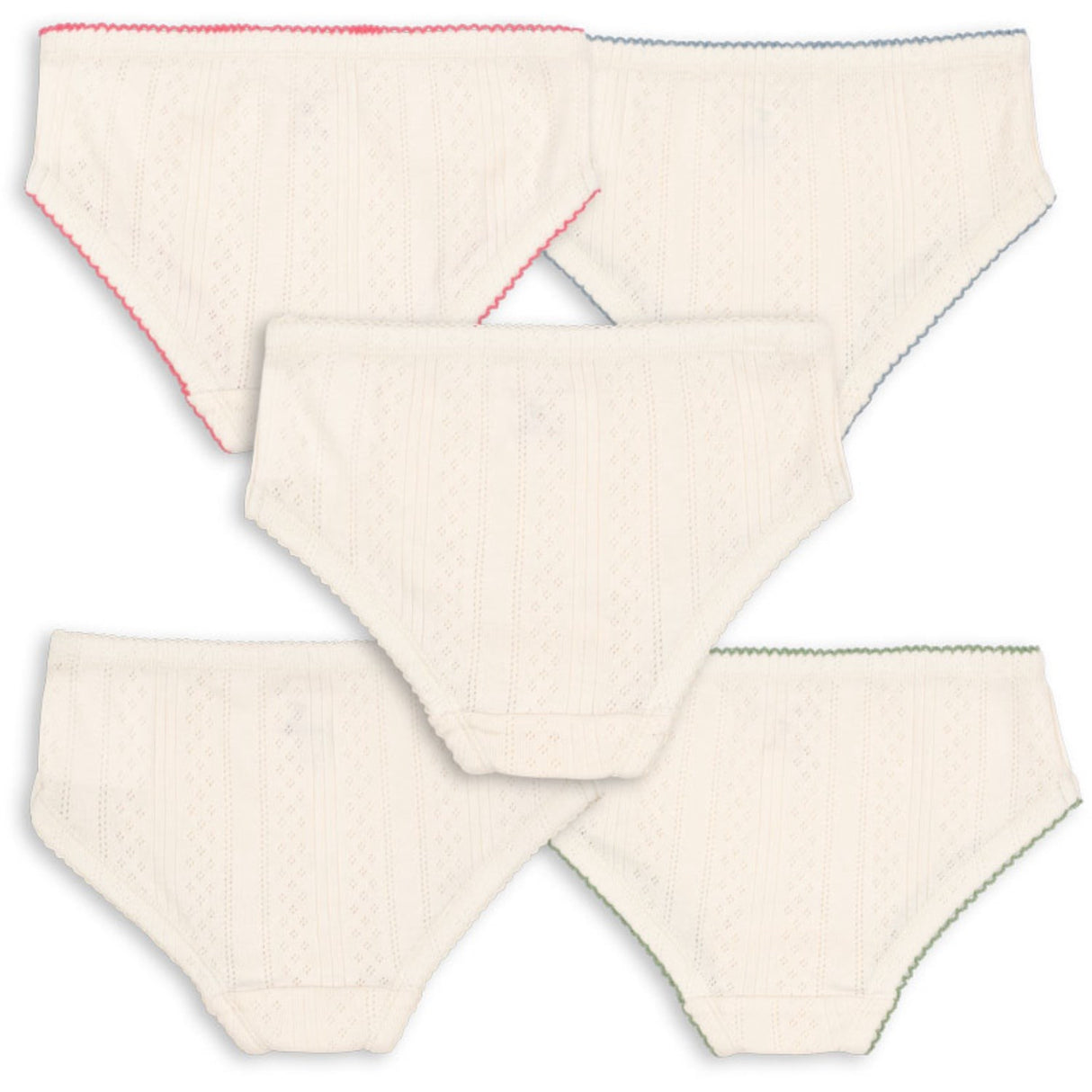 Konges Sløjd Antique White Minna 5 Pak Girl Underbukser Gots