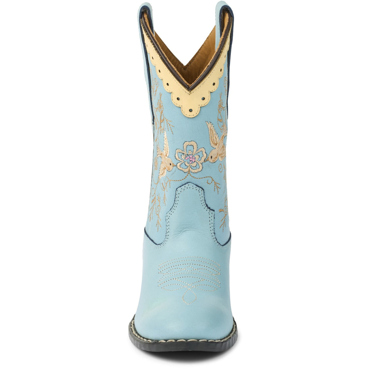 COPENHAGEN COLORS Dusty Blue Leather Limited Cowboy Støvle High - Dove