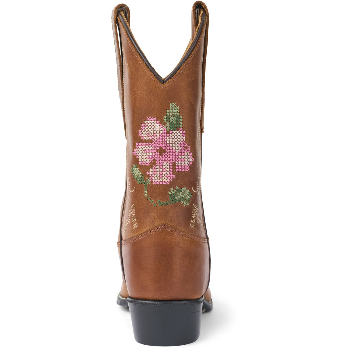 COPENHAGEN COLORS Cognac Leather Limited Cowboy Støvle High - Brown Flower