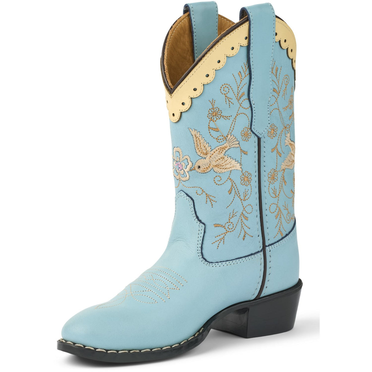 COPENHAGEN COLORS Dusty Blue Leather Limited Cowboy Støvle High - Dove