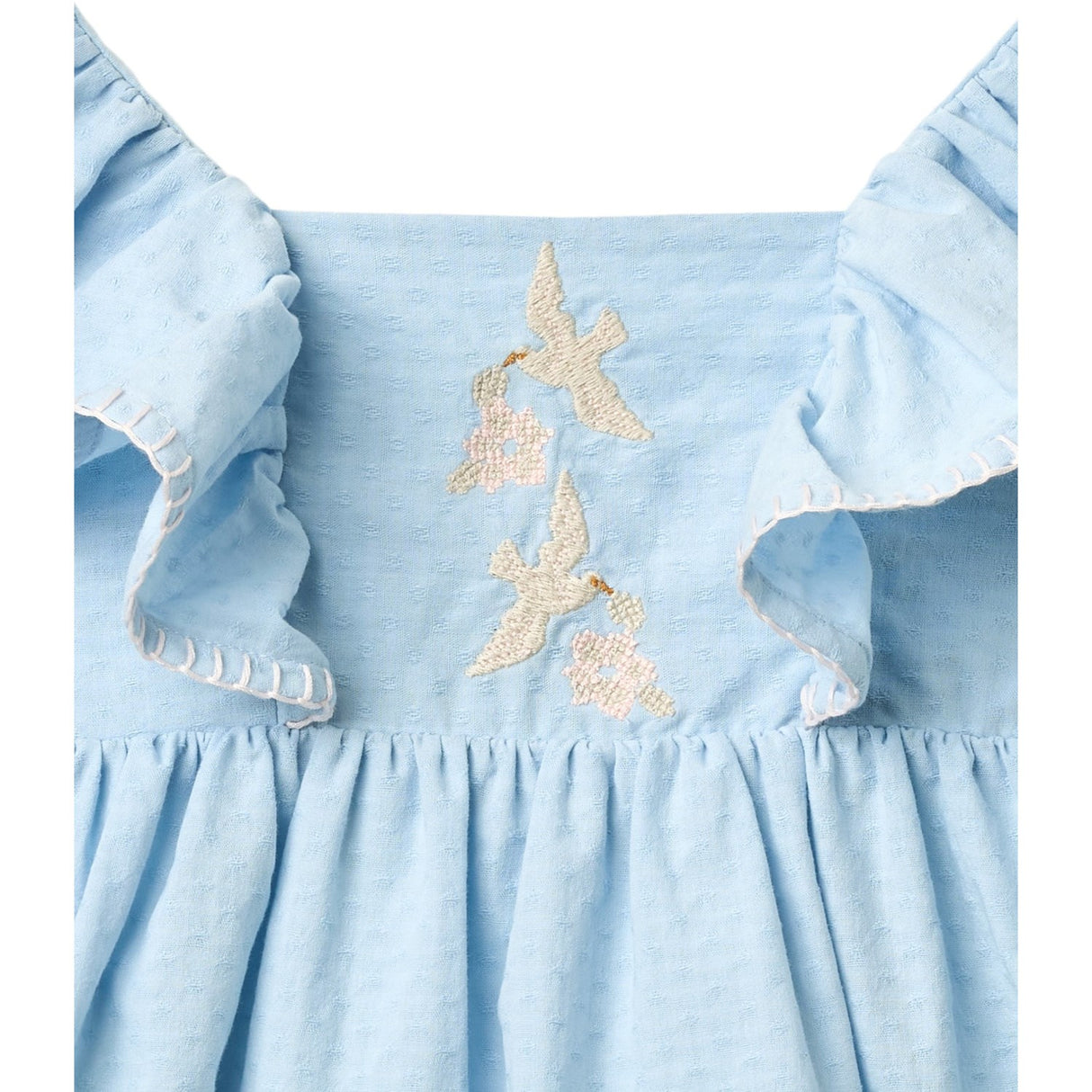 COPENHAGEN COLORS Lt. Blue Comb. Kjole W. Flæse & Emb.