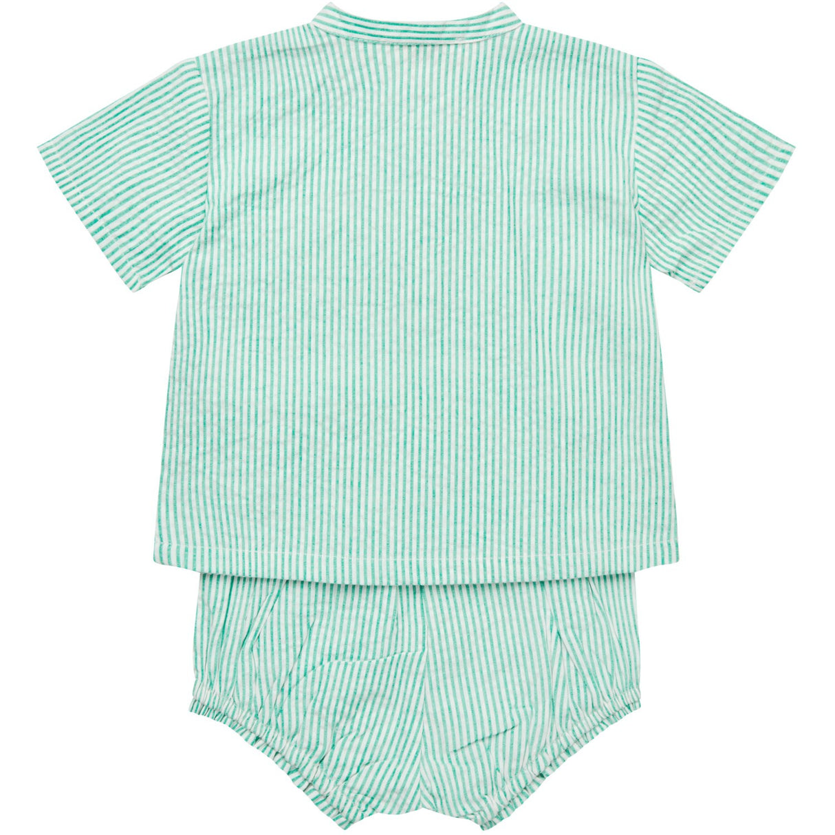COPENHAGEN COLORS Sharp Green W Cream Stripe Seersucker Baby Sæt