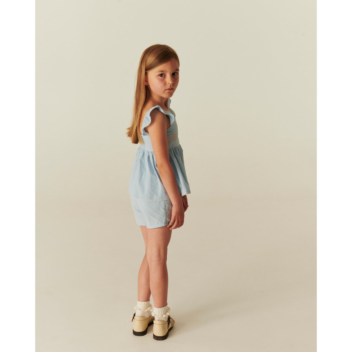 COPENHAGEN COLORS Lt. Blue Comb. Summer Sæt W. Emb.