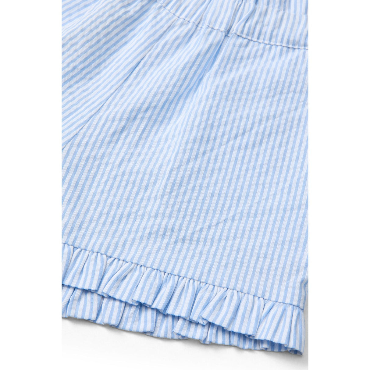 COPENHAGEN COLORS Sky Blue W Cream Stripe Seersucker Girly Shorts