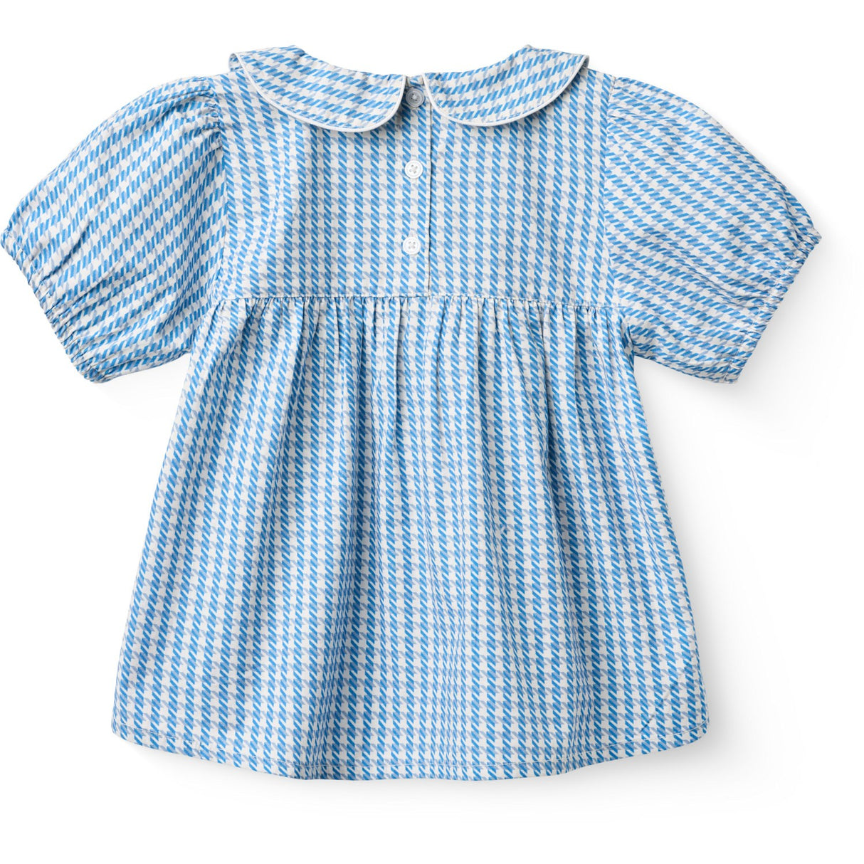 COPENHAGEN COLORS Blue Houndstooth Mini Houndstooth Bluse W. Krave