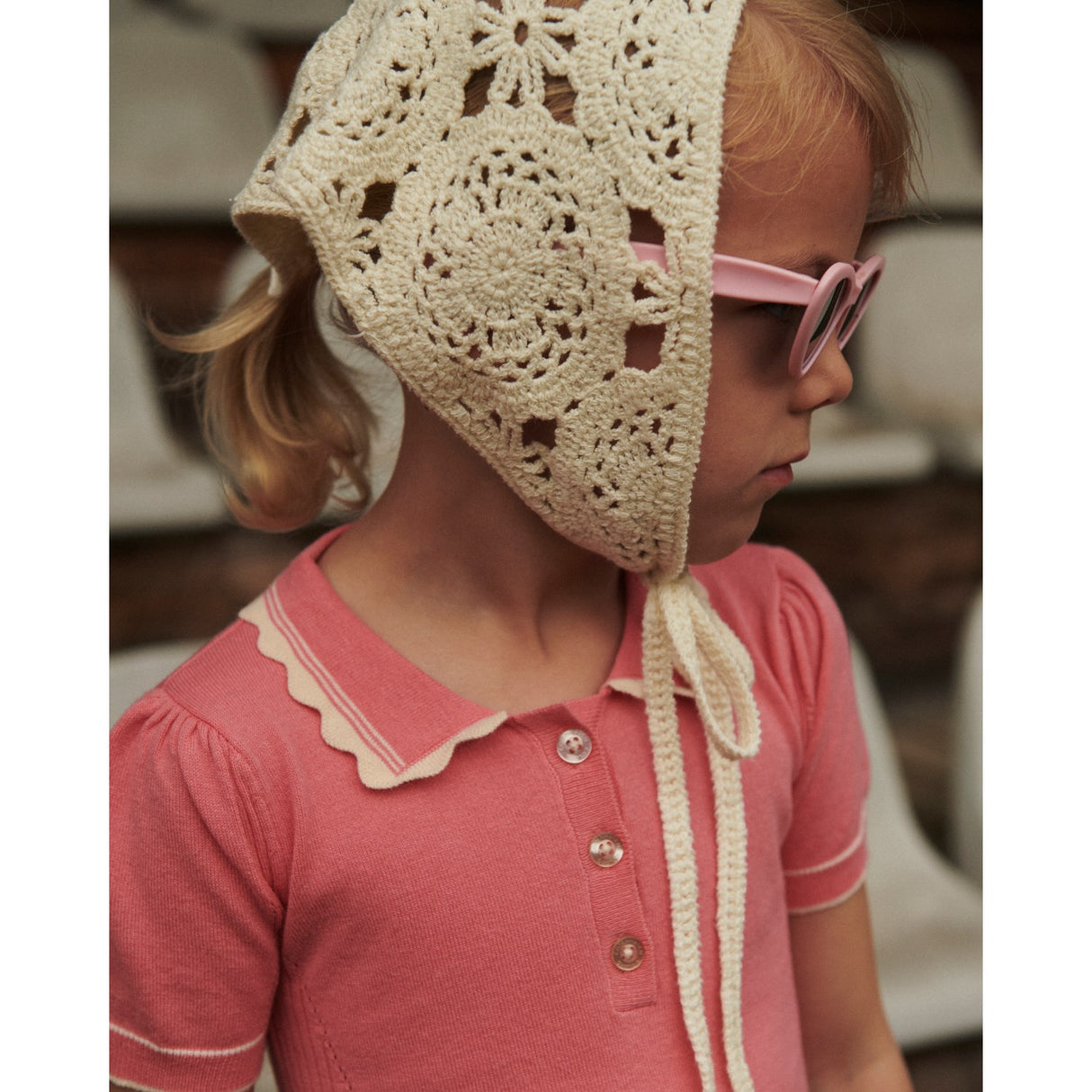 COPENHAGEN COLORS Pink Comb. Strikket Peplum Kjole