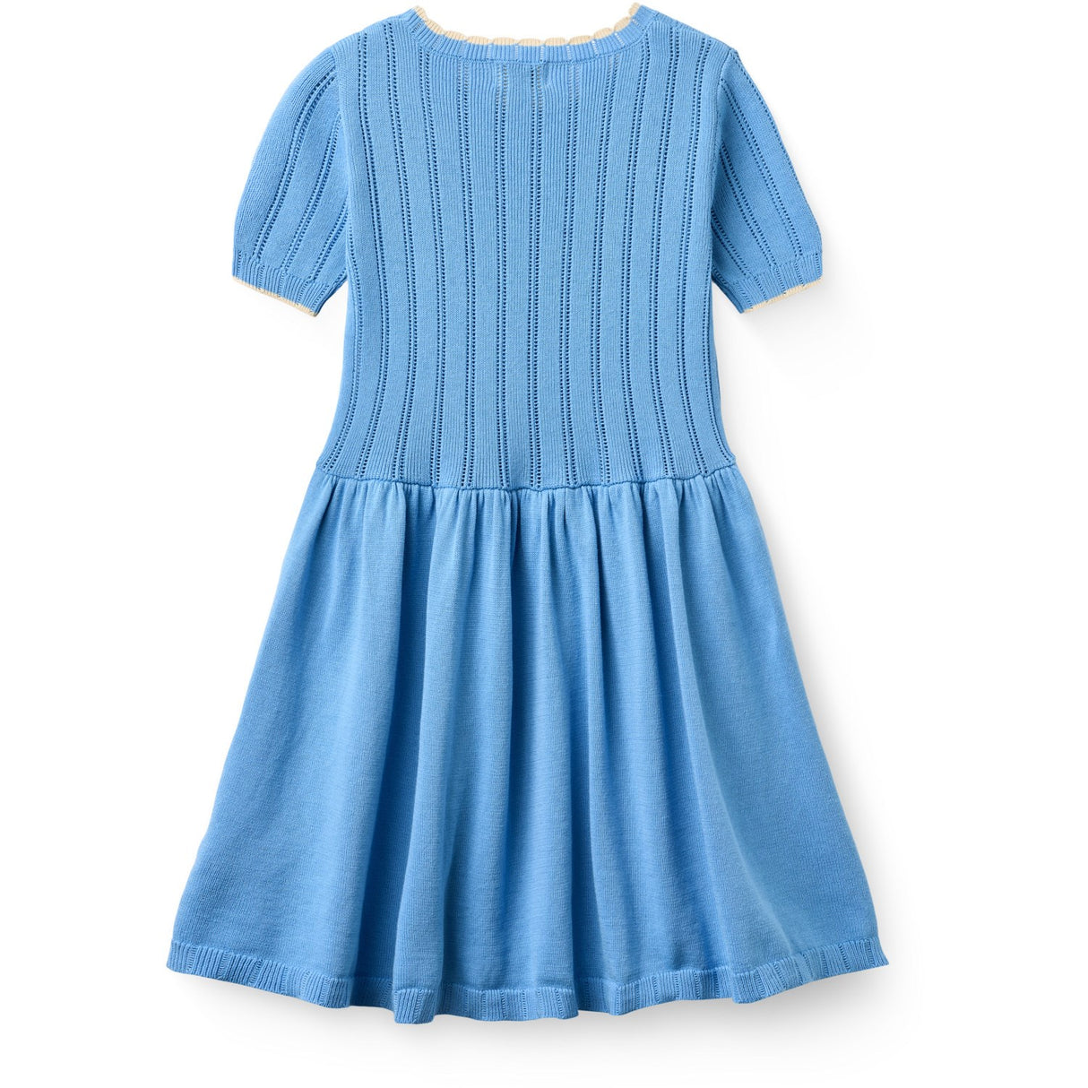 COPENHAGEN COLORS Sky Blue Comb Strikket Pointelle Kjole