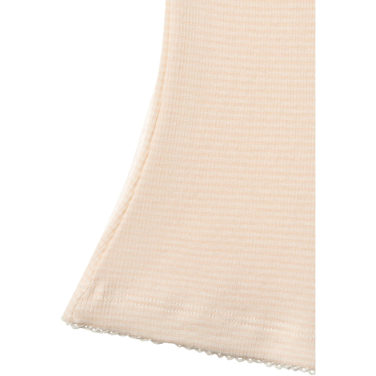 COPENHAGEN COLORS Dusty Rose Stripe Stripe Modal Rib Flare Pant W. Picot & Sløjfe