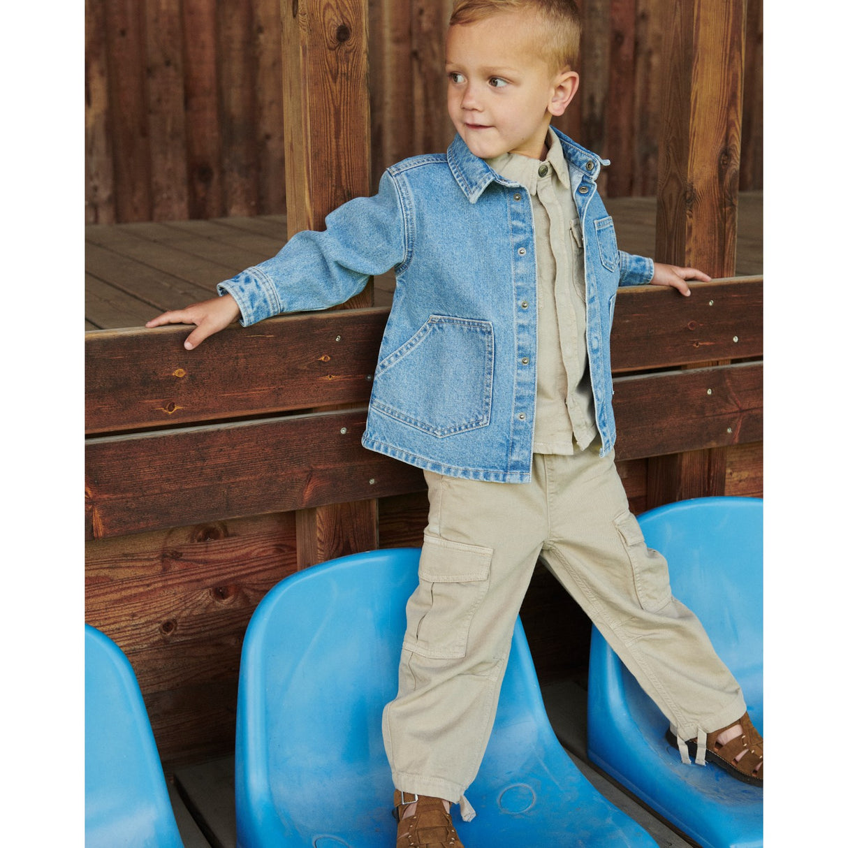 COPENHAGEN COLORS Beige Twill Baggy Bukser W. Pockets