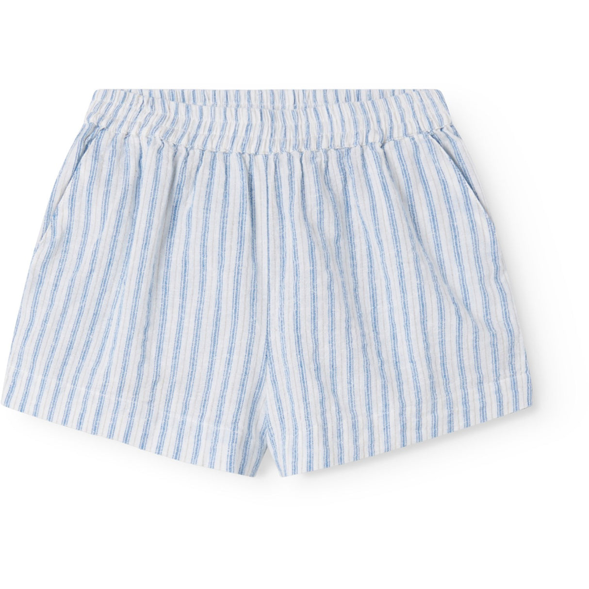 MarMar Cotton Linen Surf Blue Stripe Pinon Shorts