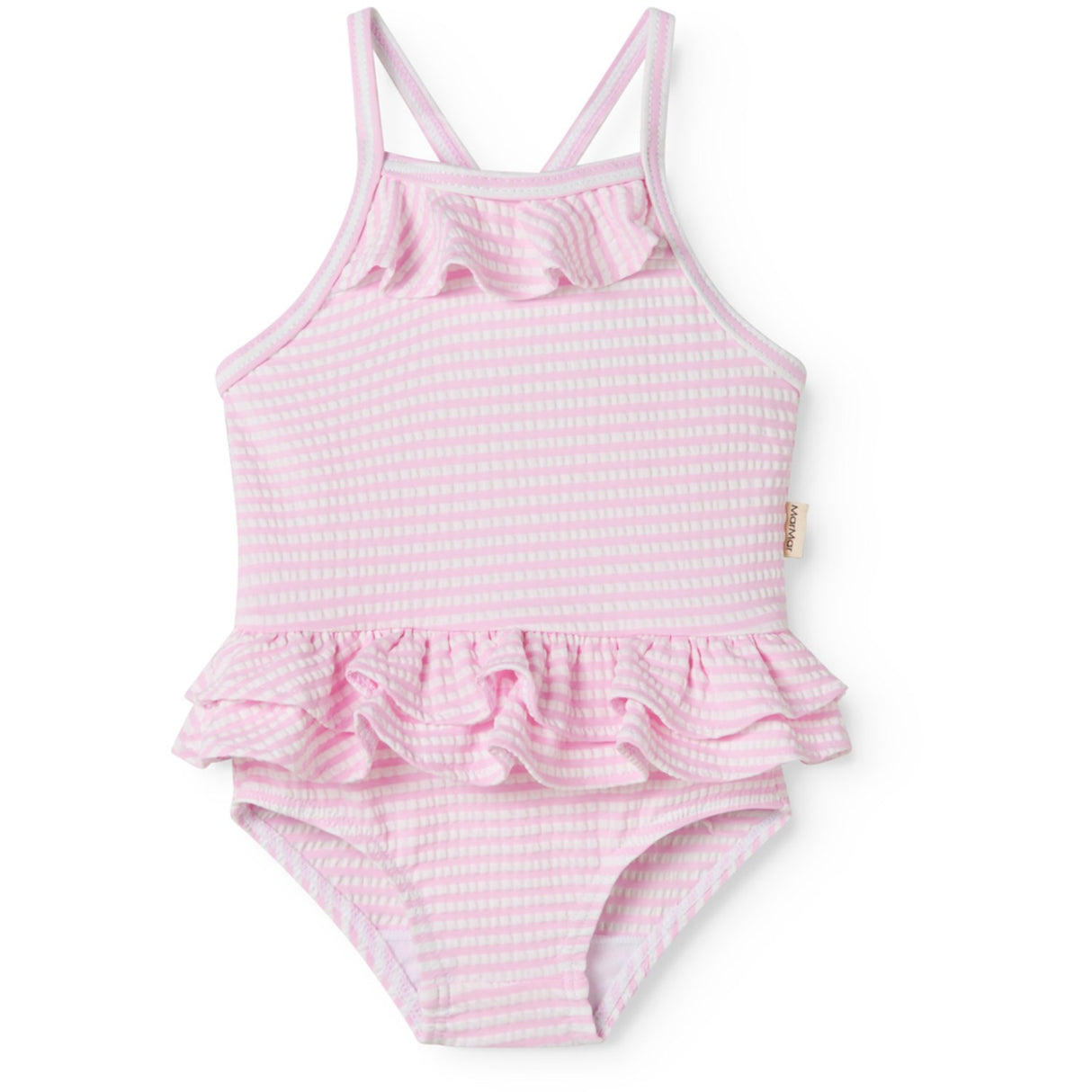 MarMar Seersucker Swim Pink Stripe Swinnie Bathing Dragt