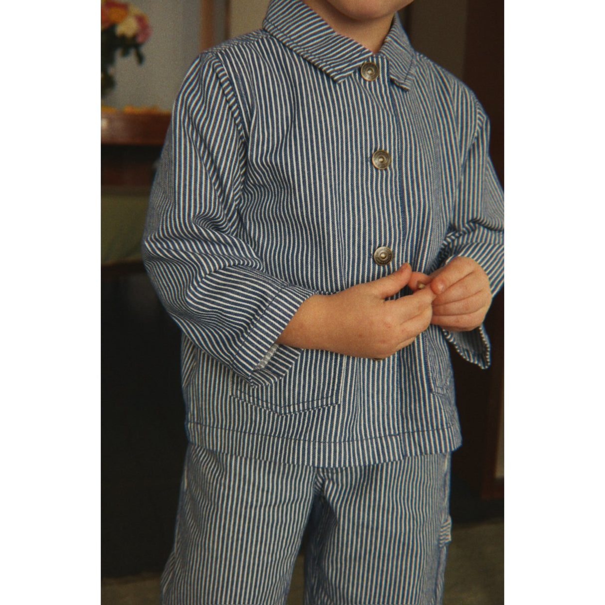 Konges Sløjd Blue Stripe Luc Skjorte Jakke Gots