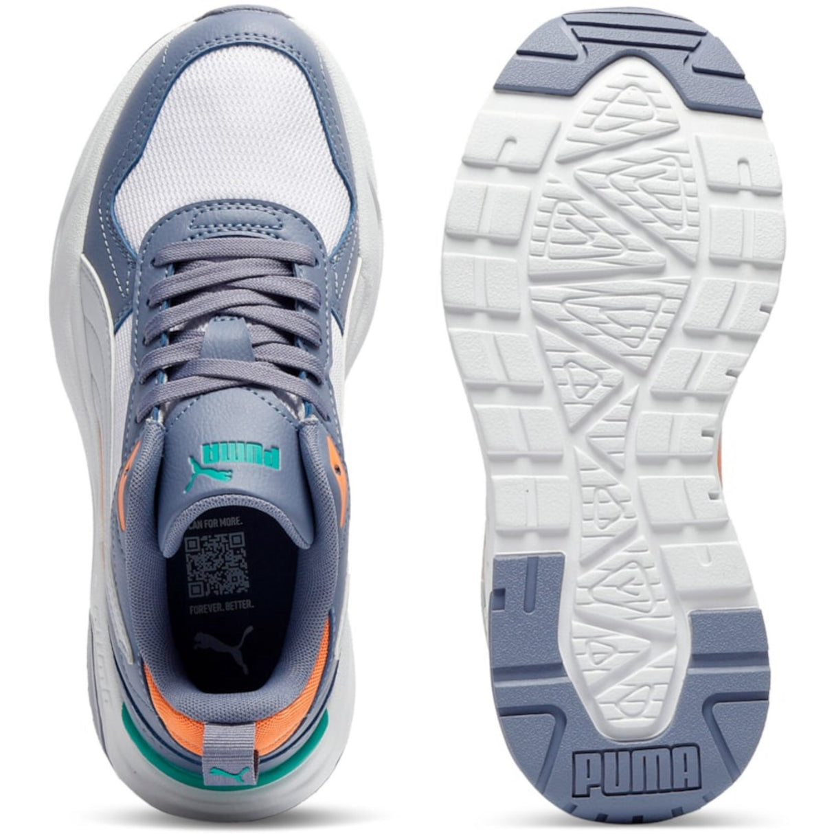 Puma White-Silver Mist-Gray Sky Trinity 2 LT Jr