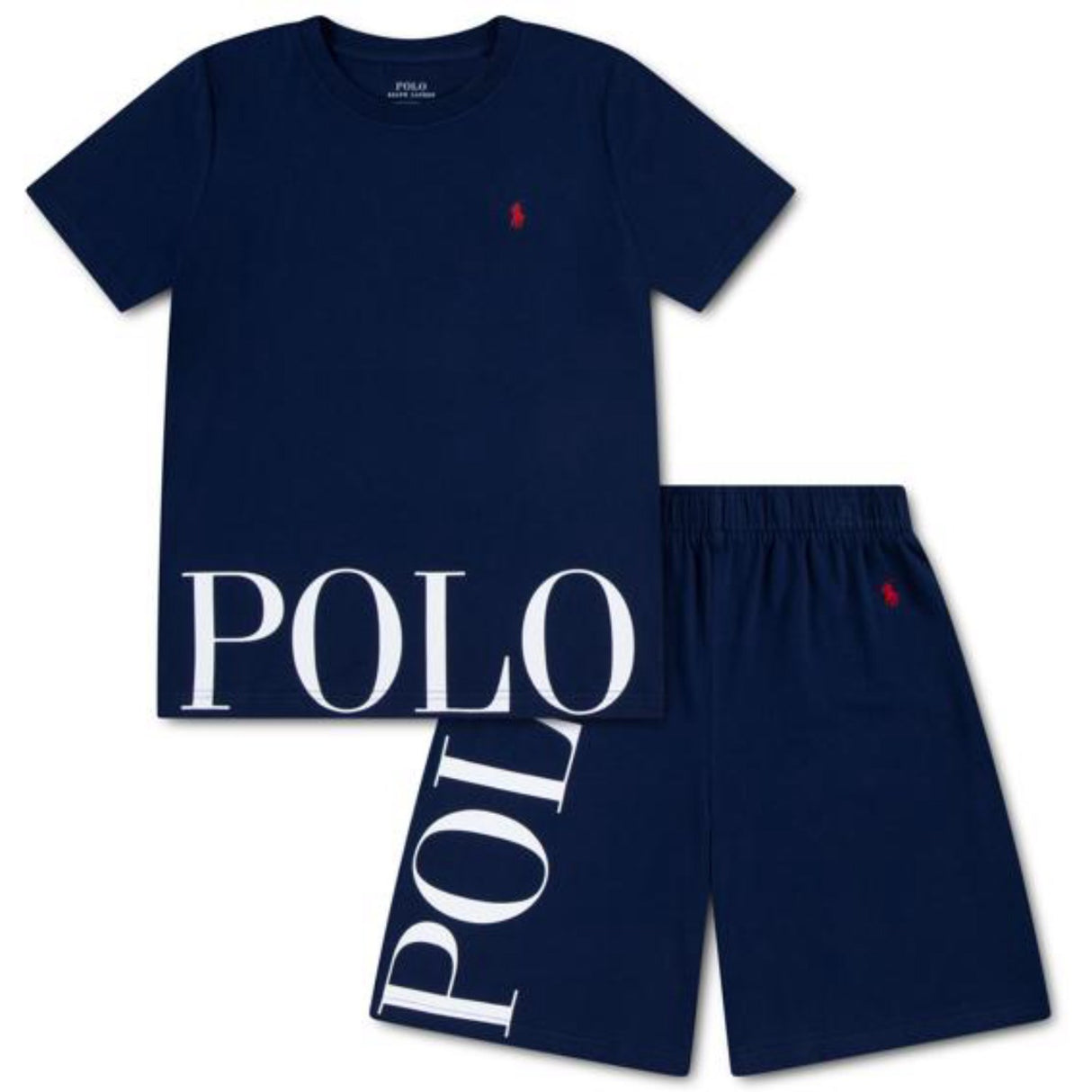 Polo Ralph Lauren Newport Navy Ss Tee/Shorts Multi Polo Sæt