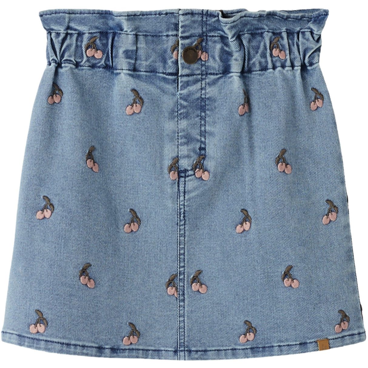 Lil'Atelier Medium Blue Denim Cherry Nmfdeva Loose Dnm Emb Nederdel 2024-Es Lil