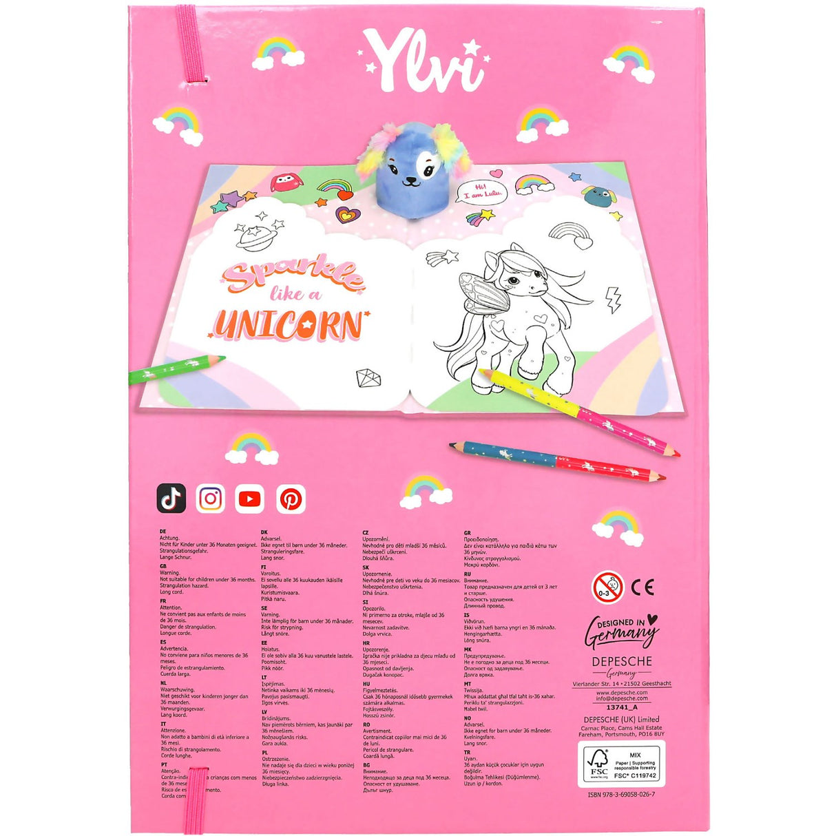 Ylvi Unicorn Fun Colouring Bog