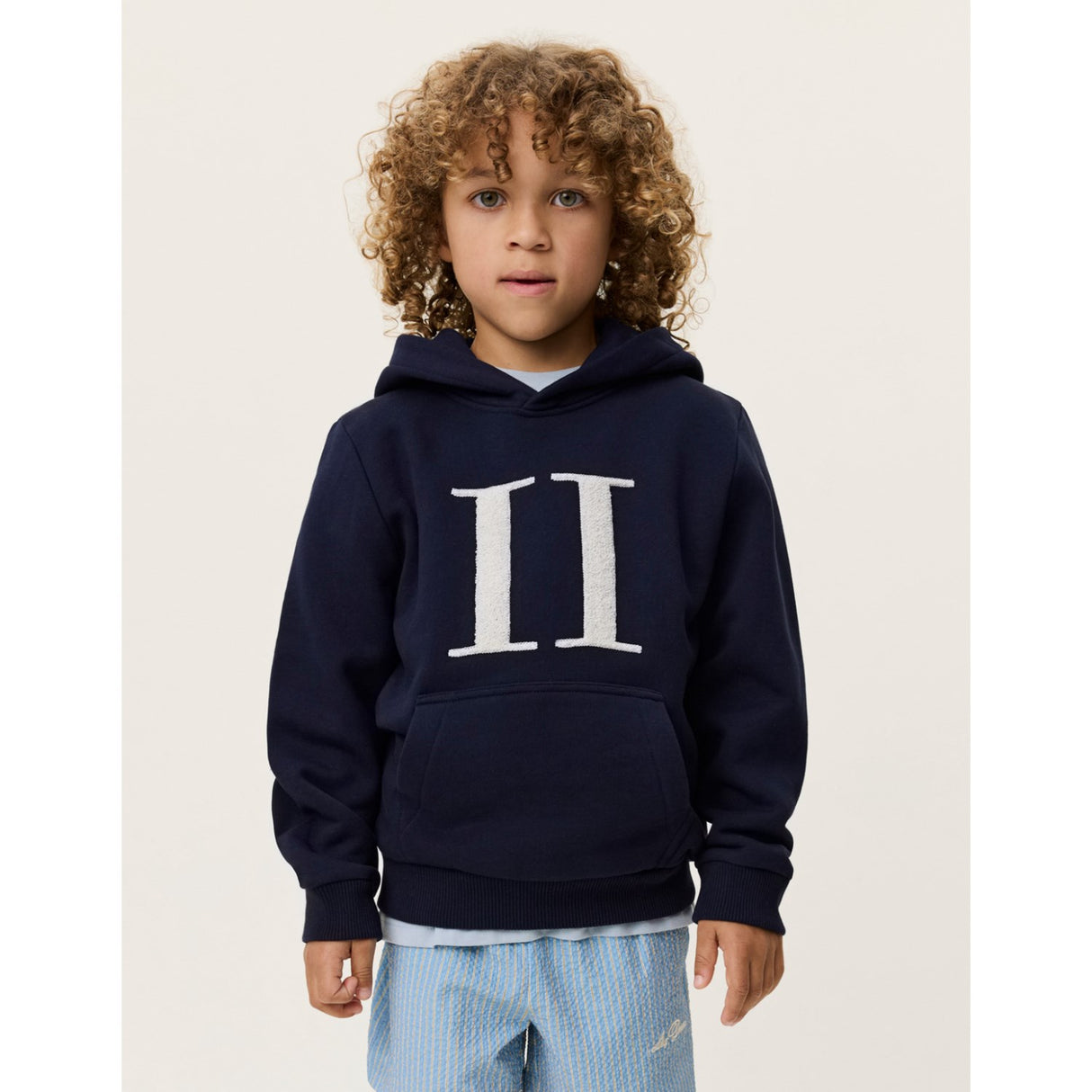 Les Deux Kids Dark Navy Encore Bouclé Hættetrøje