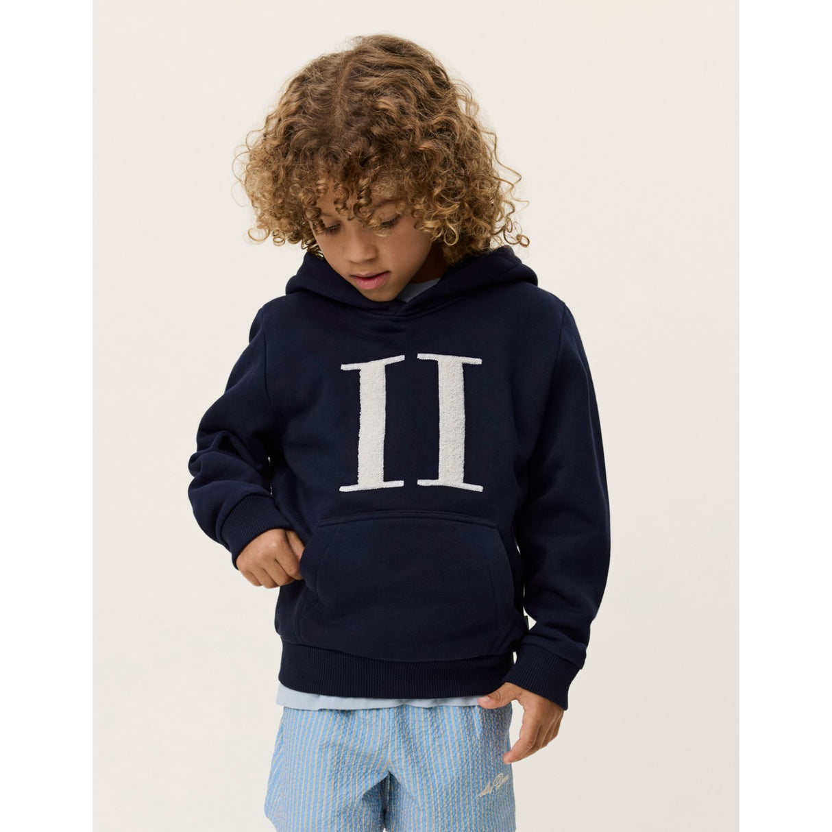 Les Deux Kids Dark Navy Encore Bouclé Hættetrøje
