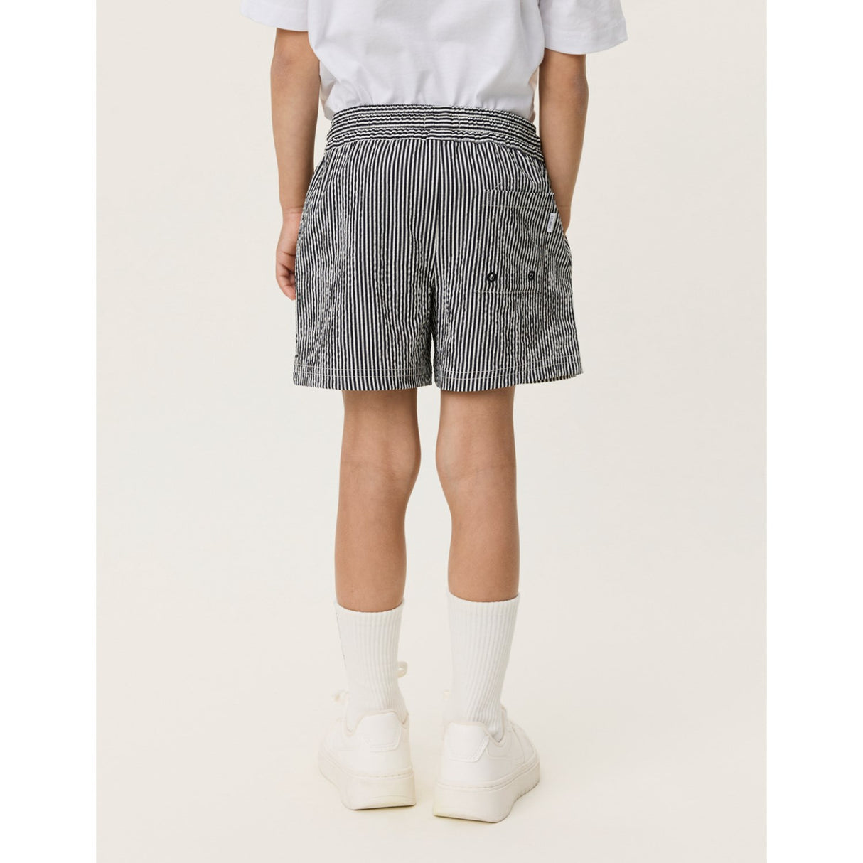 Les Deux Kids Black Stan Stripe Swim Shorts