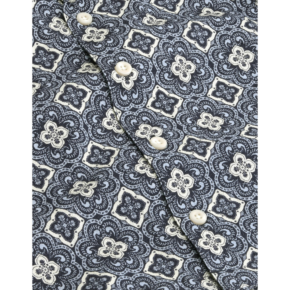 Les Deux Kids Blue Fog Lukas Arabesque AOP SS Skjorte